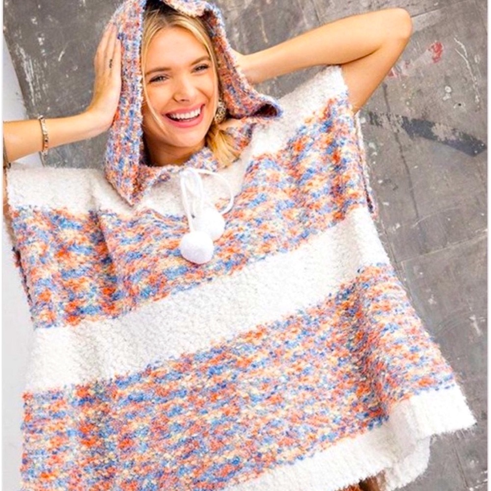 Kori America Women’s Knit Hooded Poncho